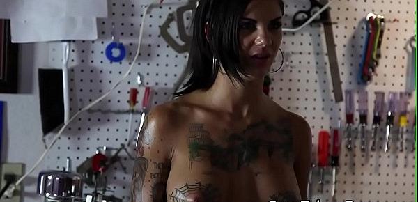  Tattooed fantasy babe gets drilled by bbc